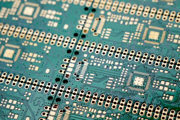 a close up of a printed circuit board